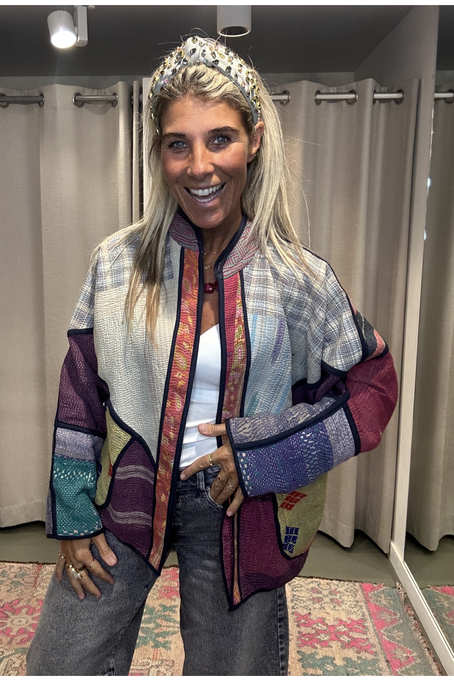 Jacket Revers Beige Paars