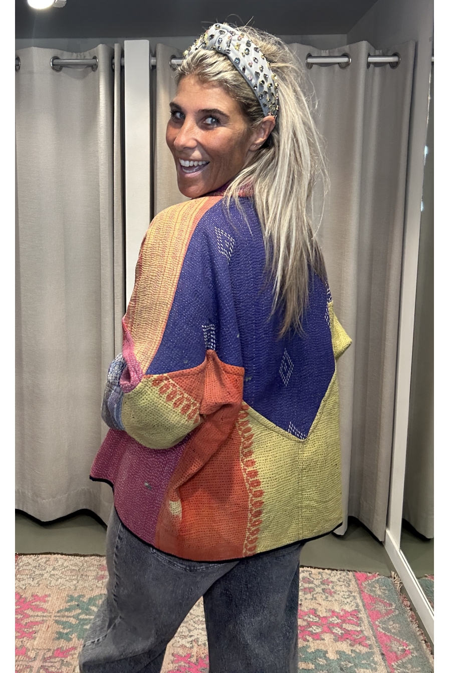 Jacket Revers Beige Paars