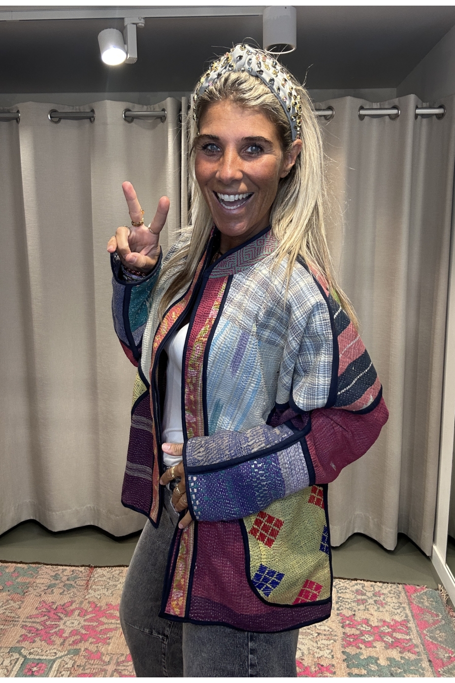 Jacket Revers Beige Paars