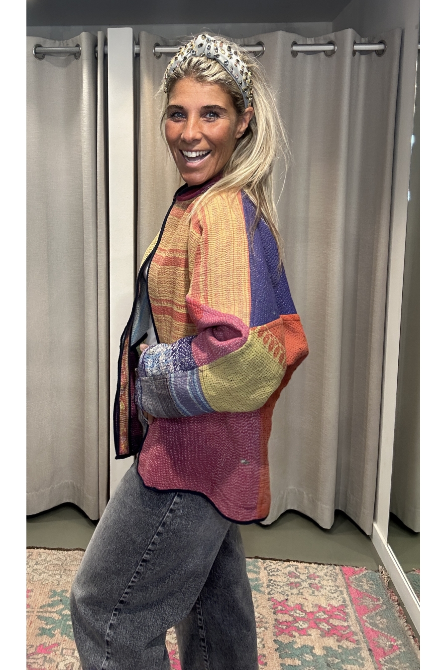 Jacket Revers Beige Paars