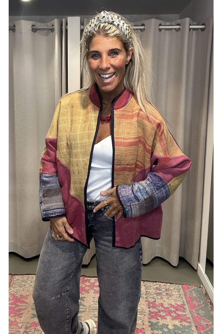 Jacket Revers Beige Paars