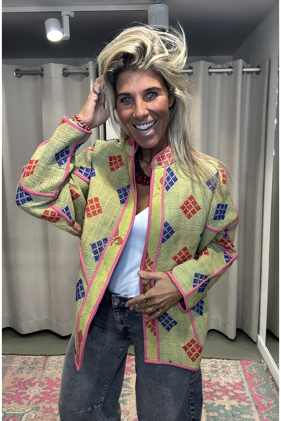 Jacket Revers Geel Paars