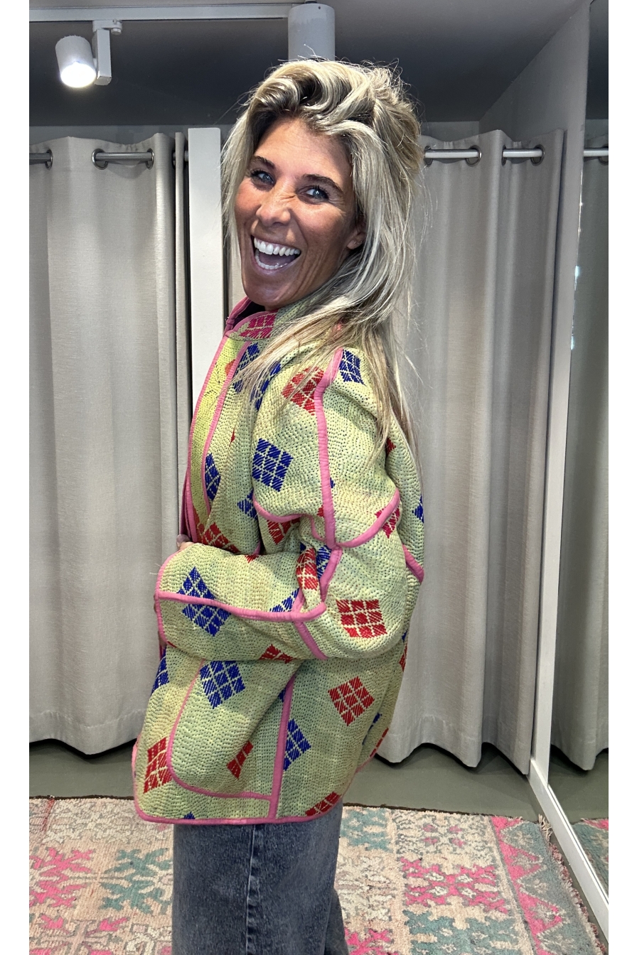 Jacket Revers Geel Paars