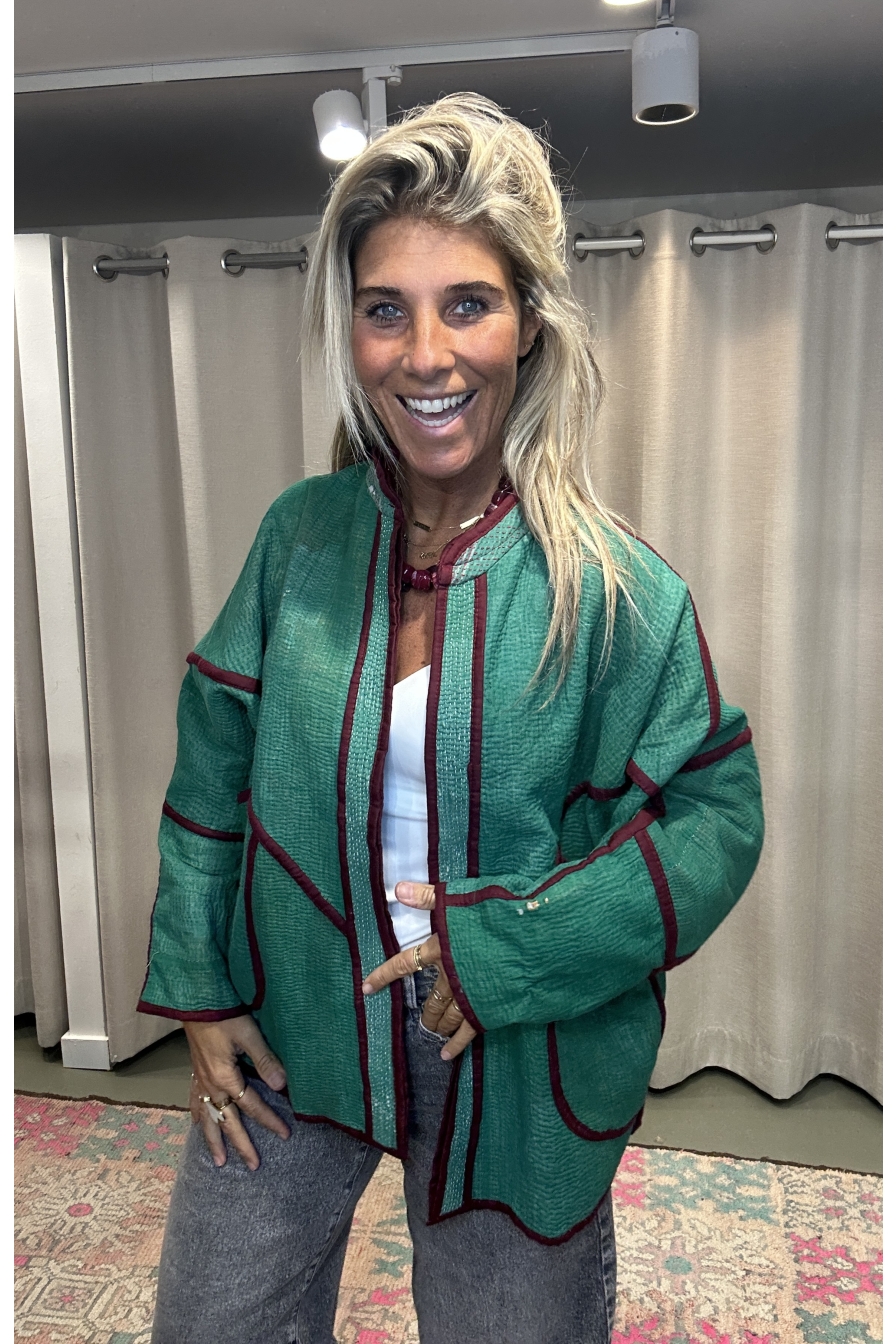 Jacket Revers Groen Paars