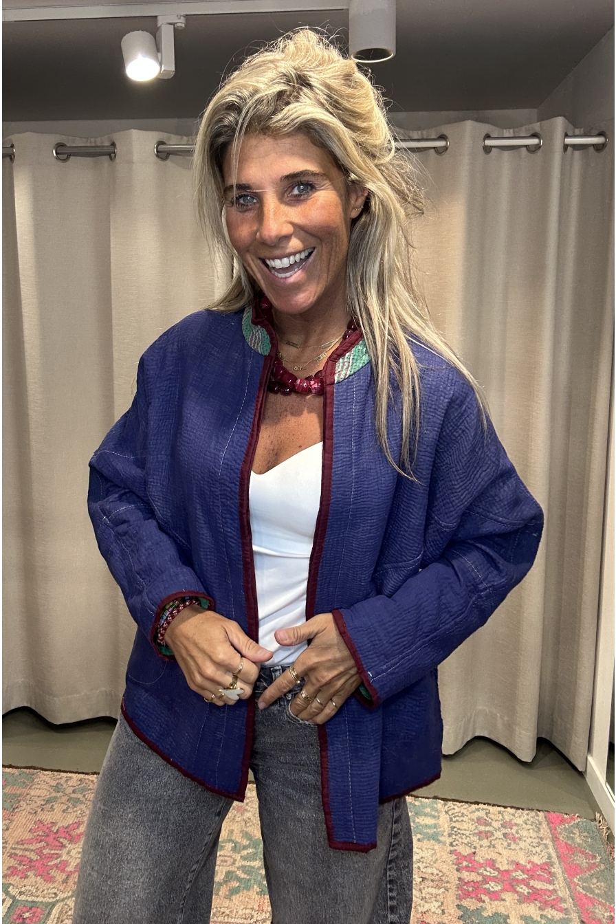 Jacket Revers Groen Paars