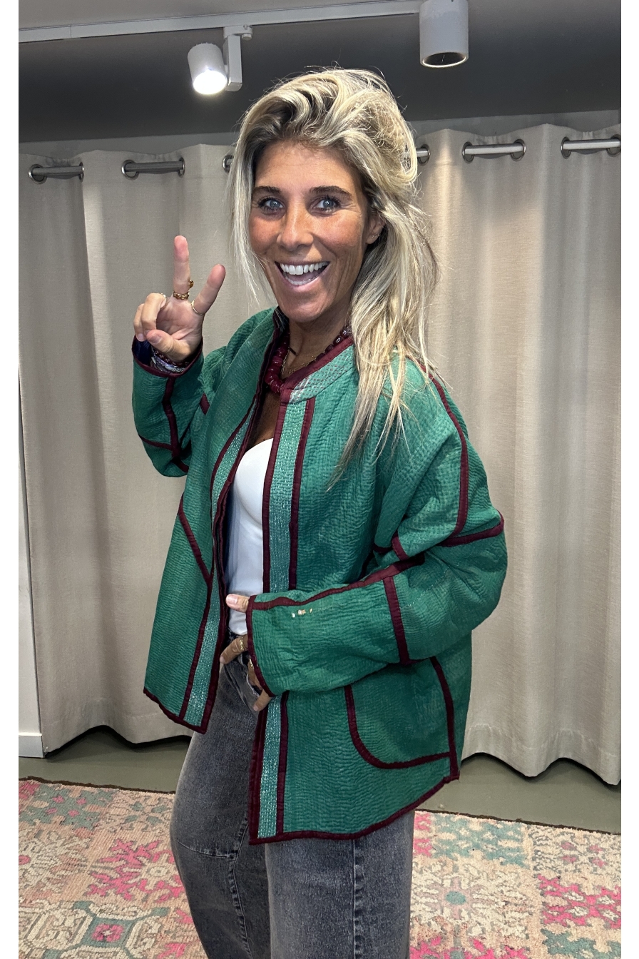 Jacket Revers Groen Paars