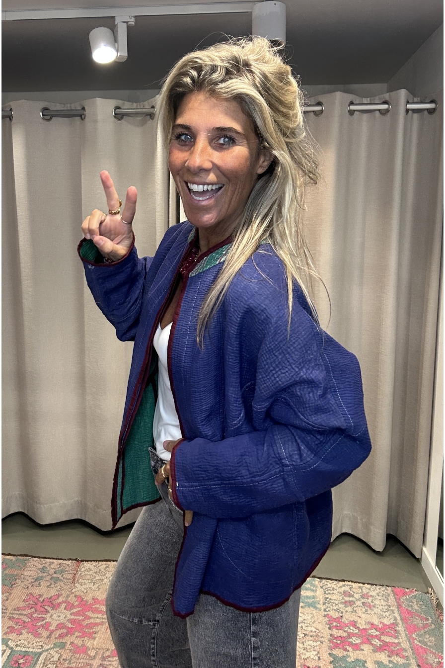 Jacket Revers Groen Paars