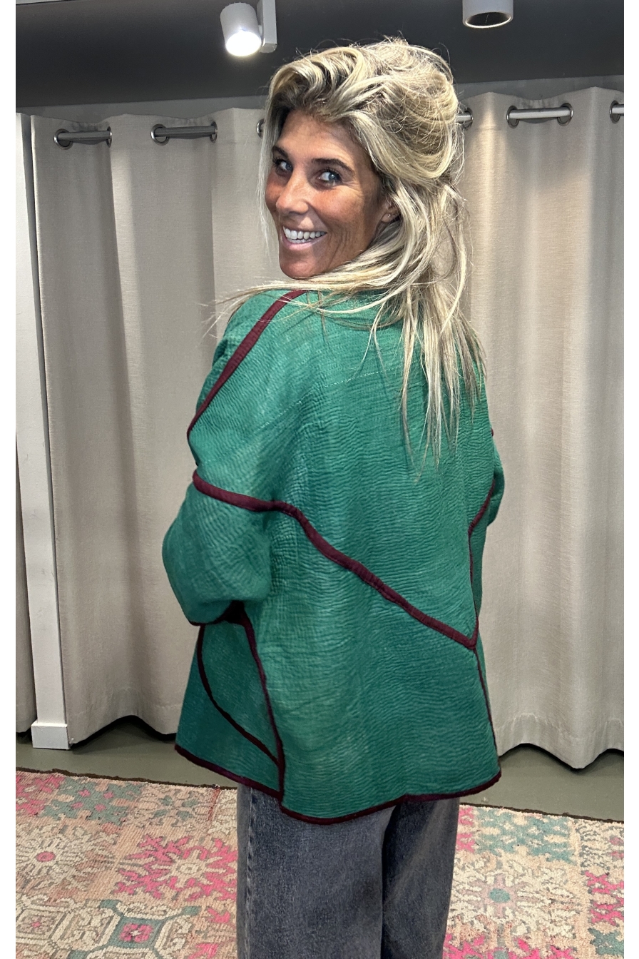 Jacket Revers Groen Paars