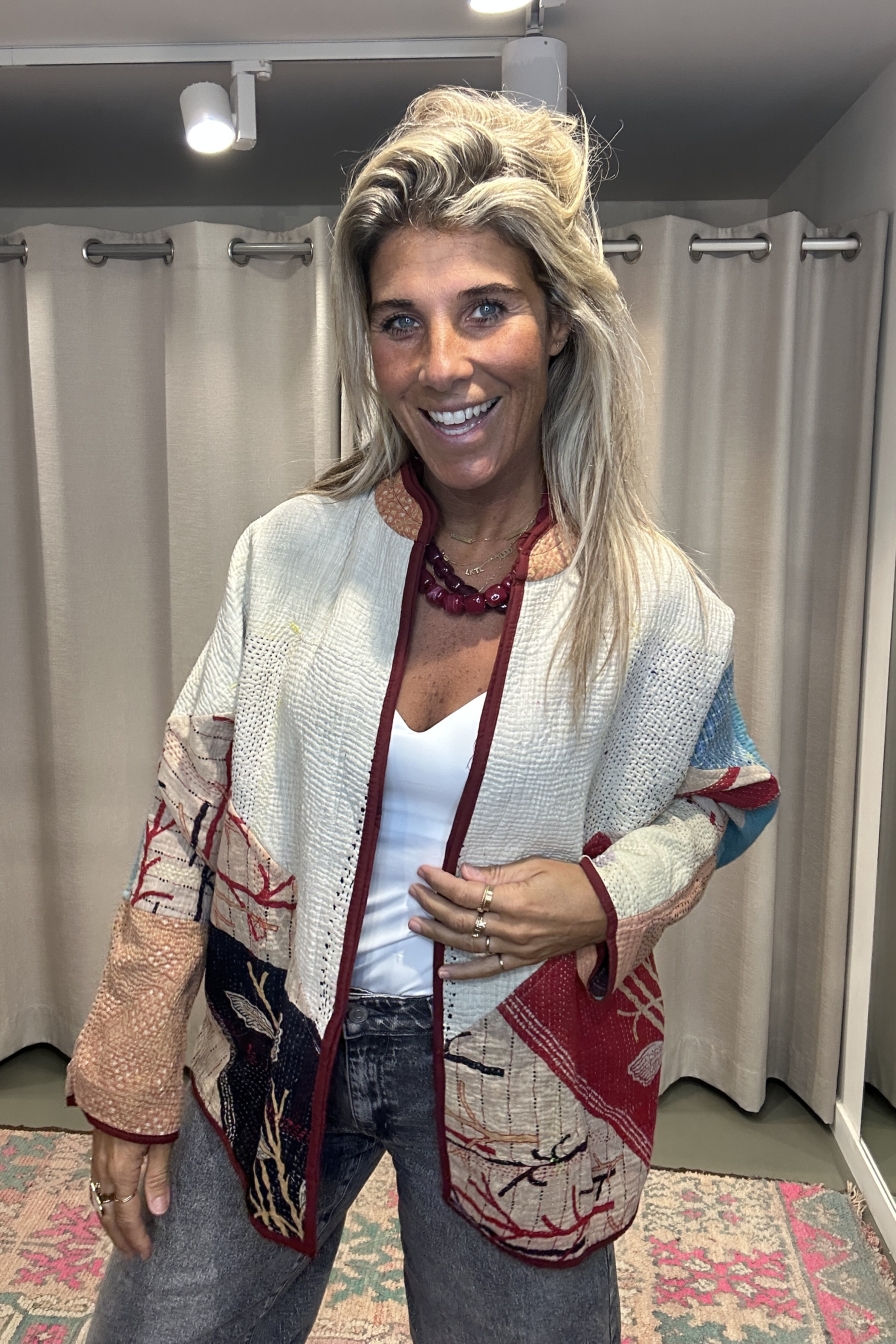 Jacket Revers Paars Turquoise