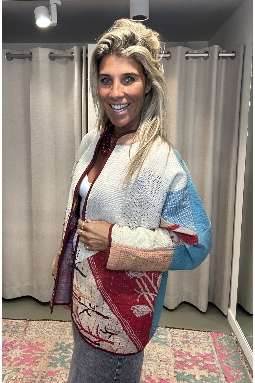 Jacket Revers Paars Turquoise