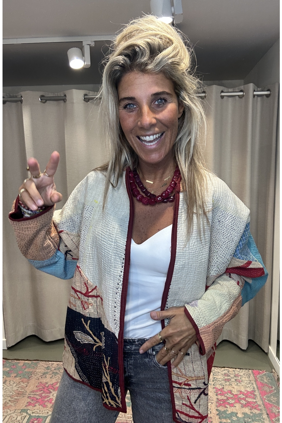 Jacket Revers Paars Turquoise