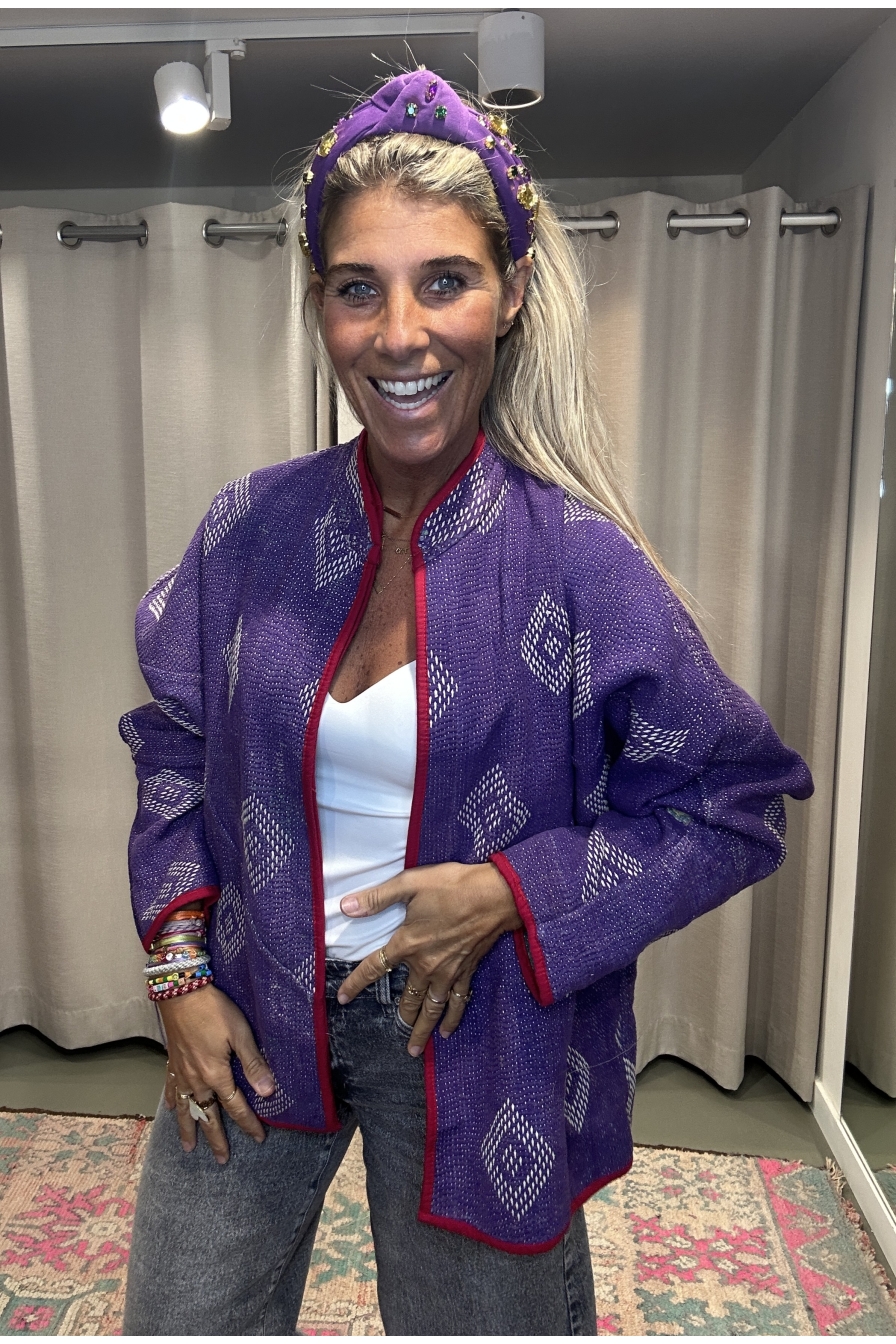 Jacket Revers Turquoise Paars