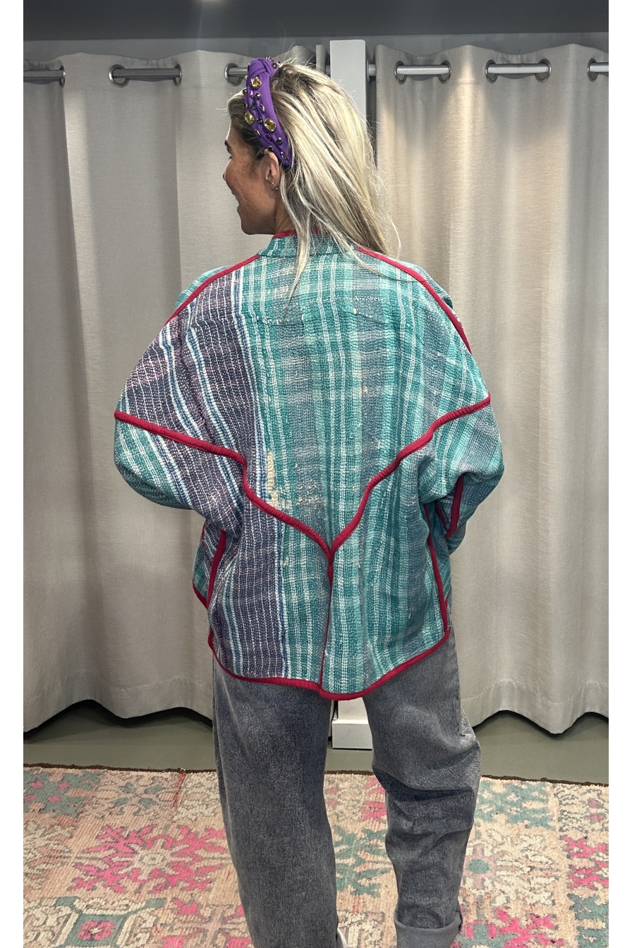 Jacket Revers Turquoise Paars