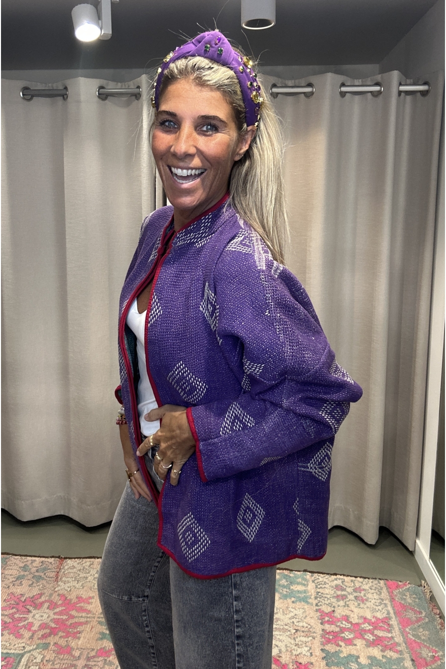 Jacket Revers Turquoise Paars