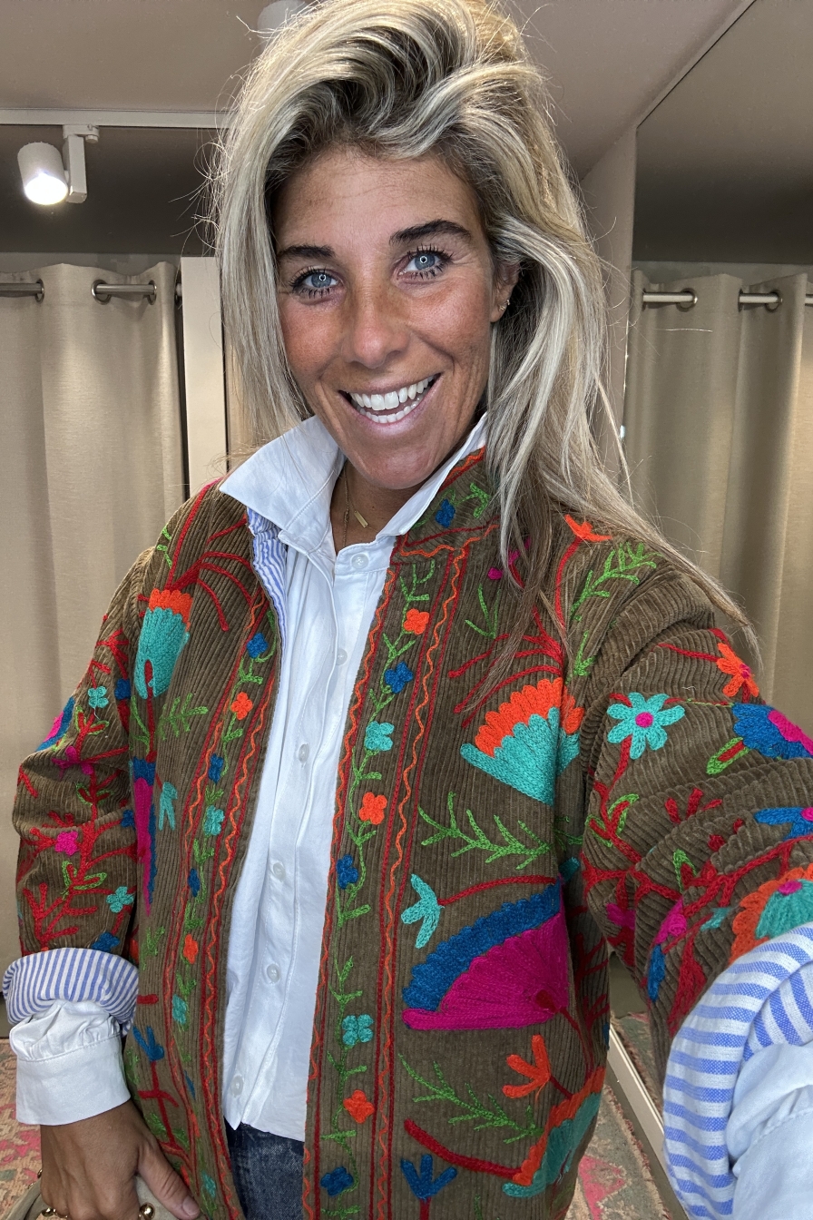 Jacket Velvet Flower Rib Bruin