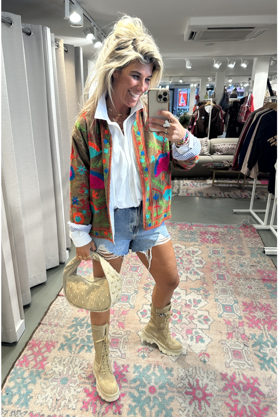 Jacket Velvet Flower Rib Bruin