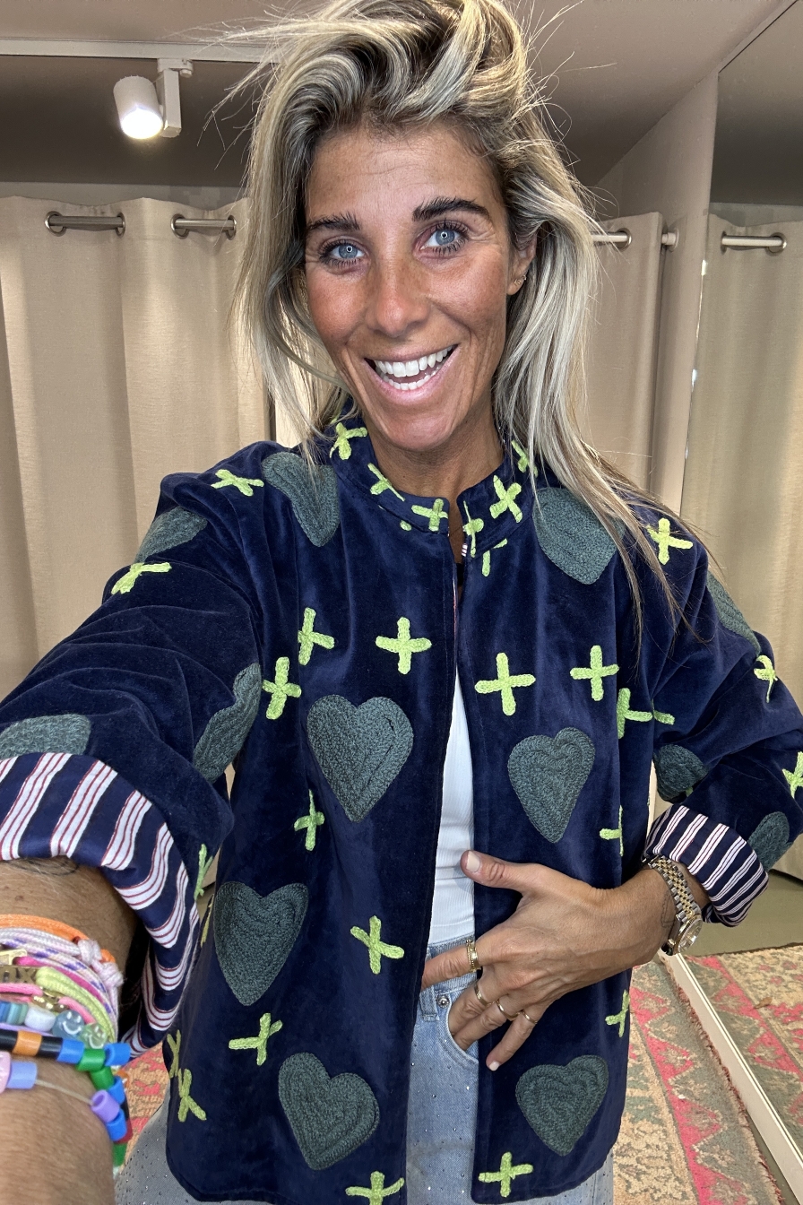 Jacket Velvet Donkerblauw