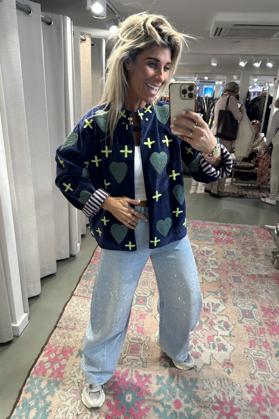 Jacket Velvet Donkerblauw