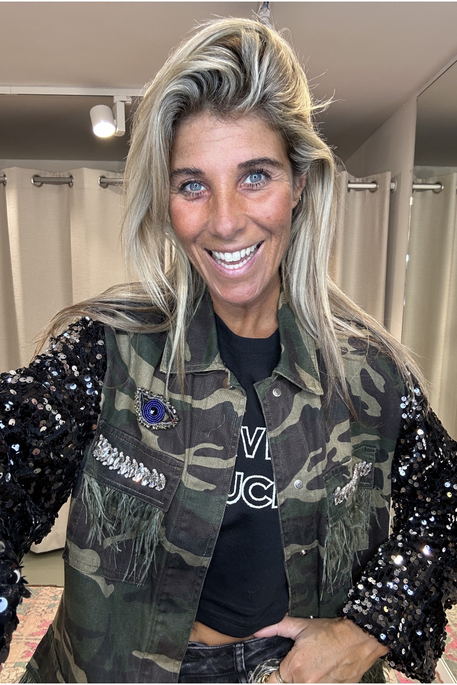Sparkling Army Blouse