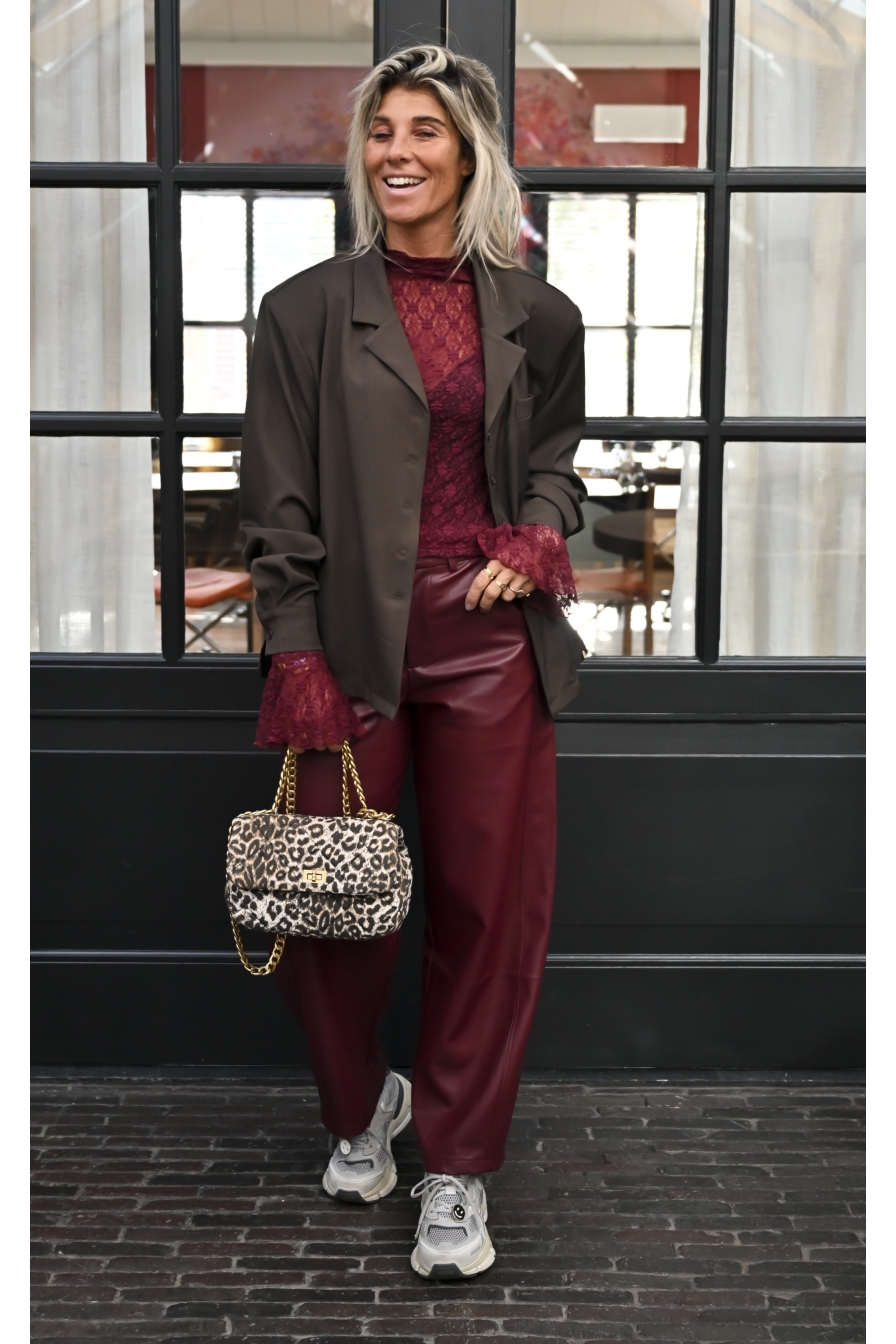Pants Bordeaux Mila PU