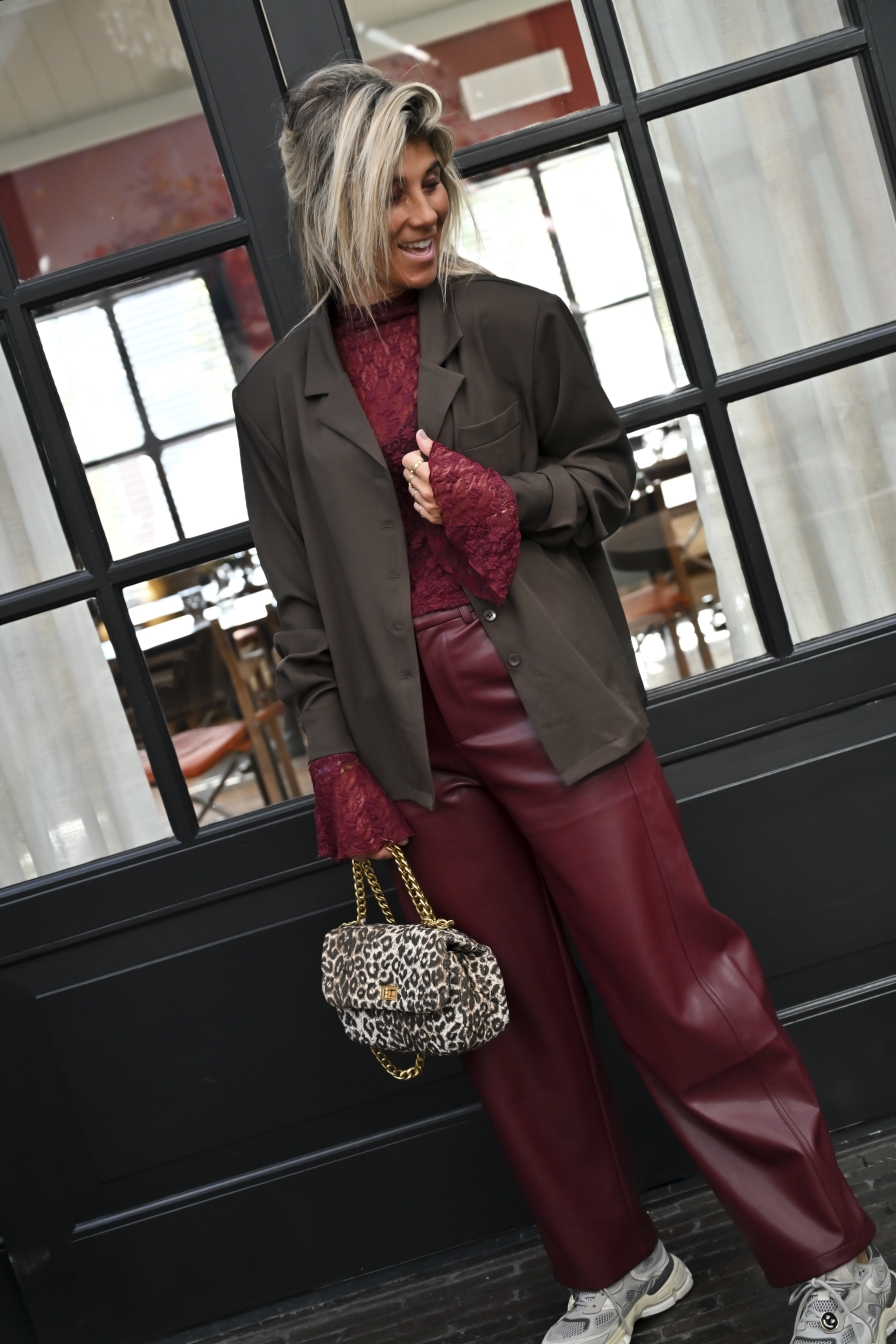 Pants Bordeaux Mila PU