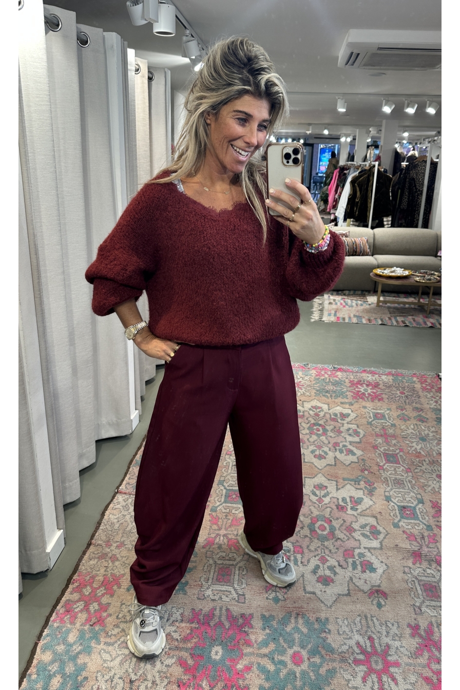 Barrel Pantalon Bordeaux