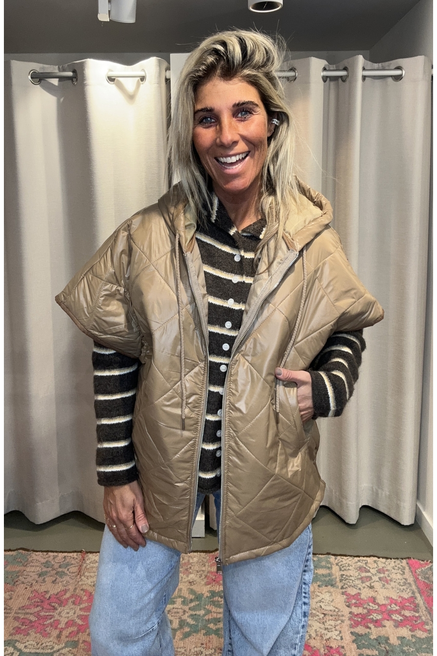 Hoody Bodywarmer Beige