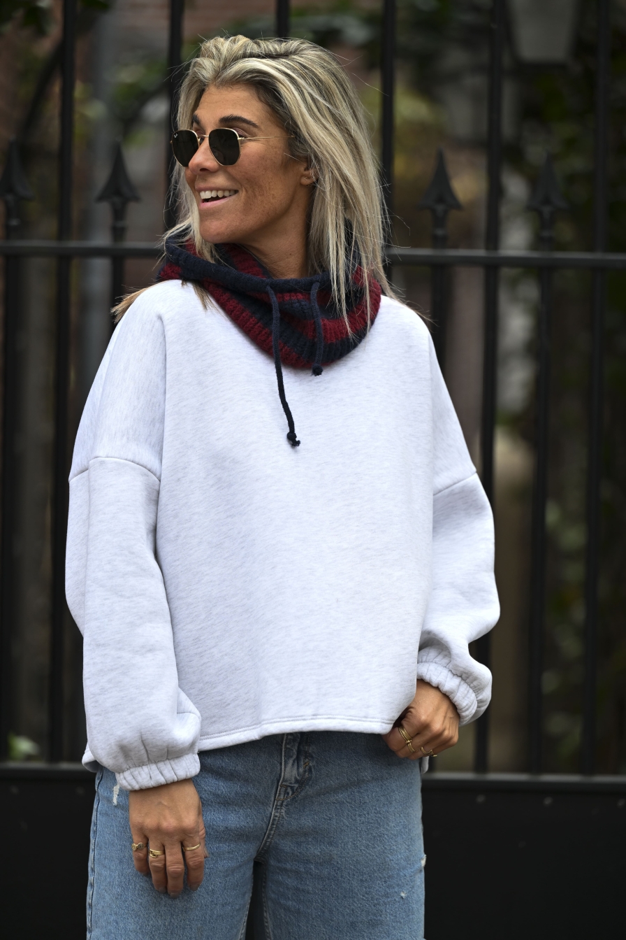 Sweater Bisou Grijs - Blauw