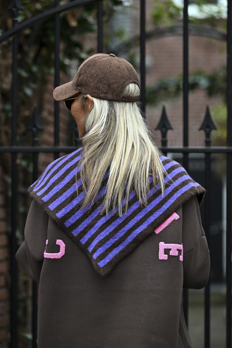 Gestreepte Sjaal Blauw - Bruin