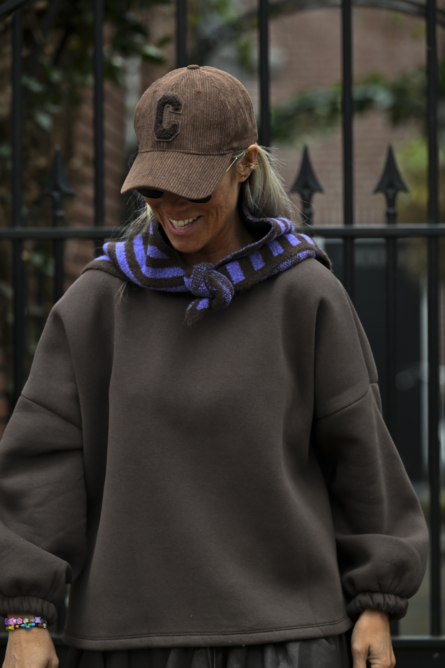 Gestreepte Sjaal Blauw - Bruin