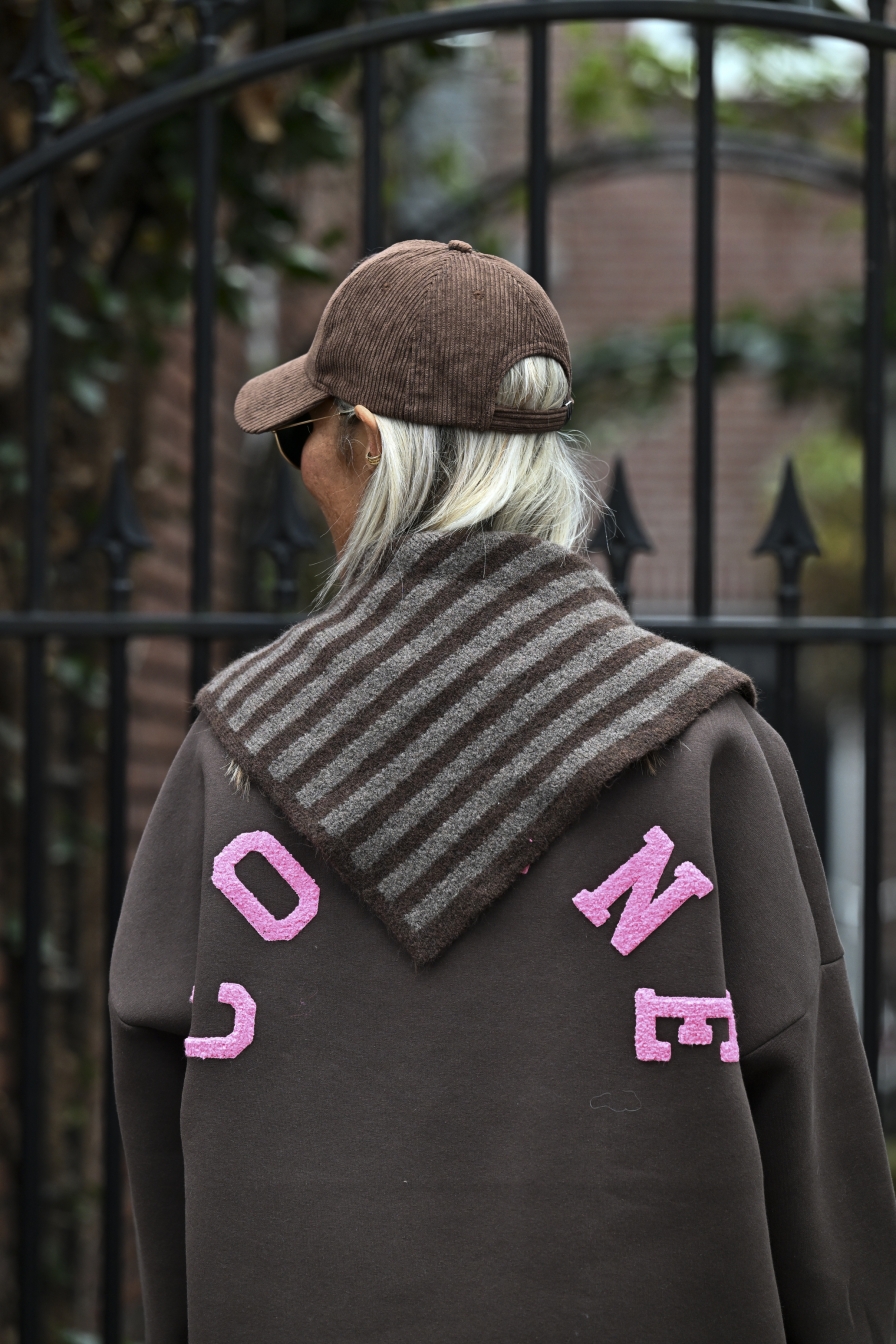 Gestreepte Sjaal Grijs - Bruin