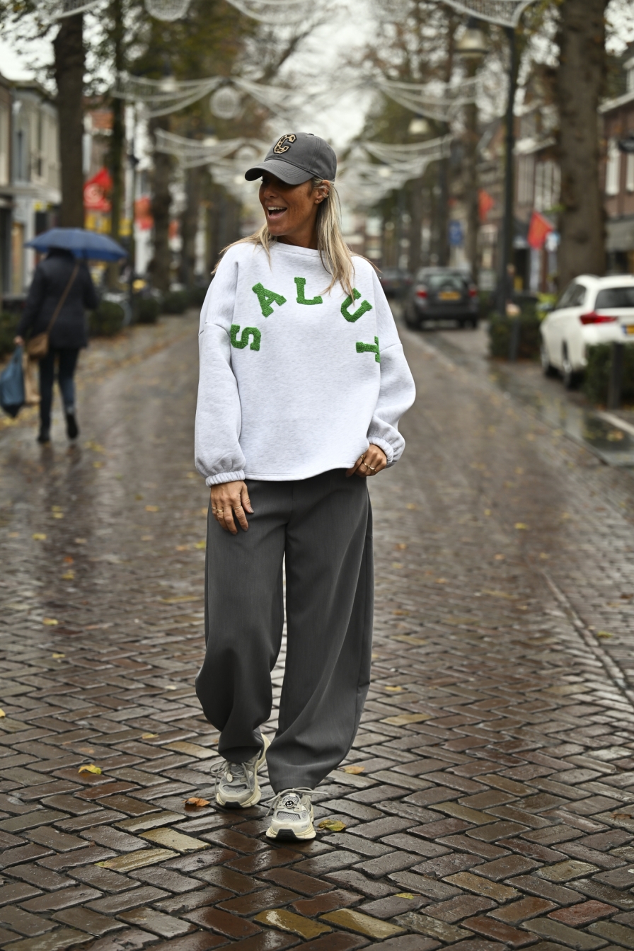 Sweater Salut Grijs - Groen