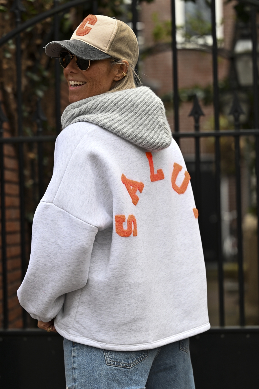 Sweater Salut Grijs - Oranje