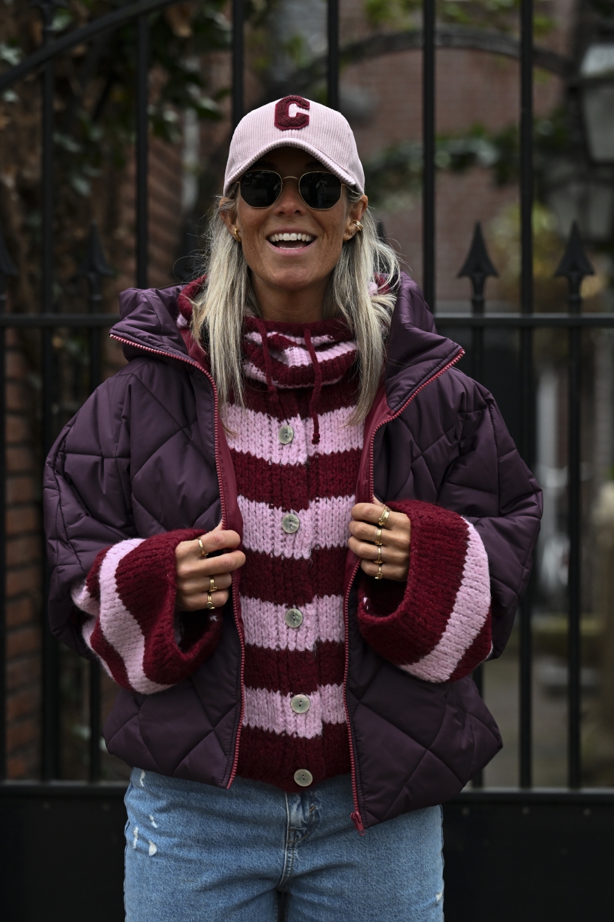 Striped Vest Mimi Roze - Bordeaux