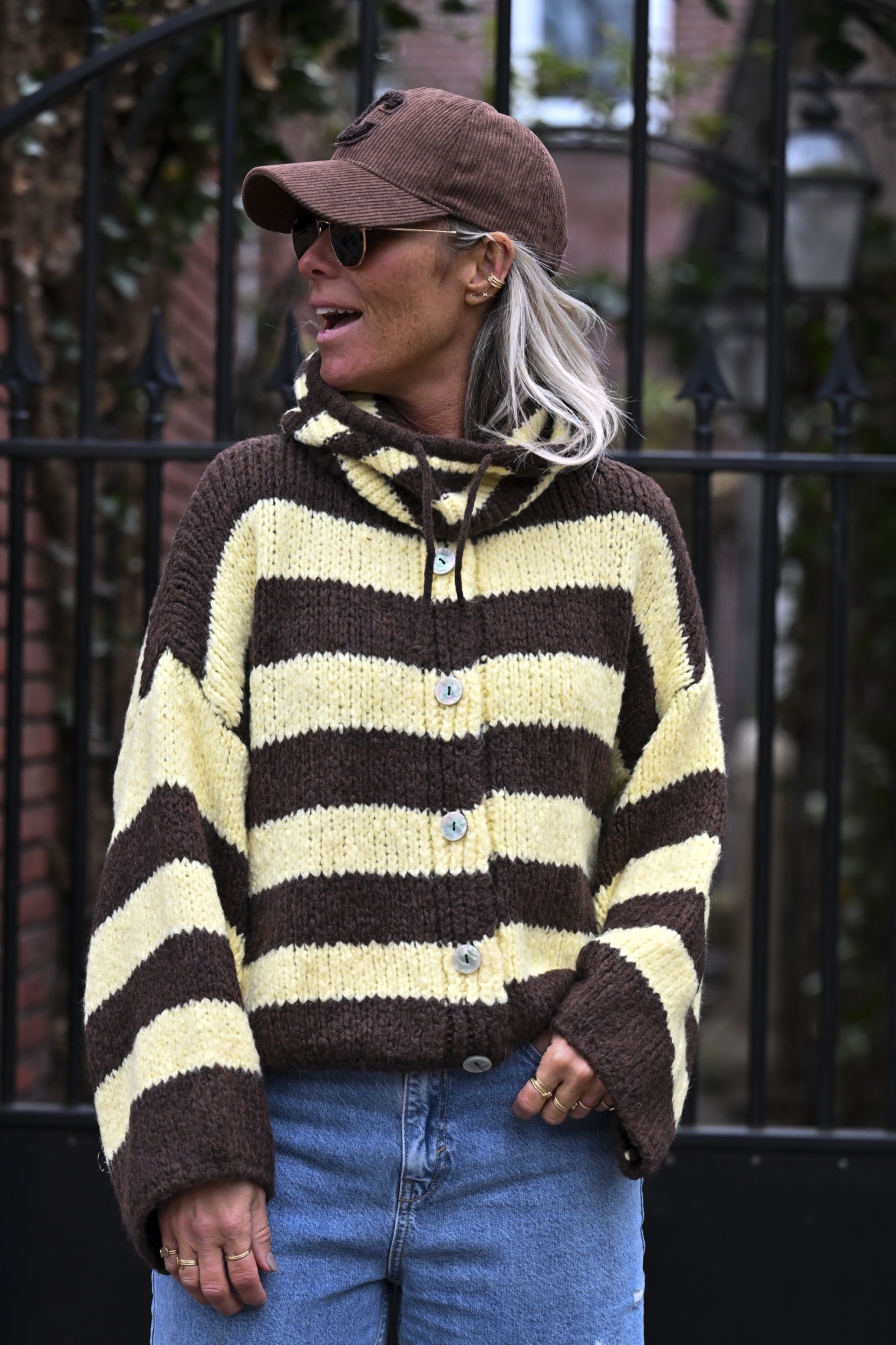 Striped Vest Mimi Bruin - Geel