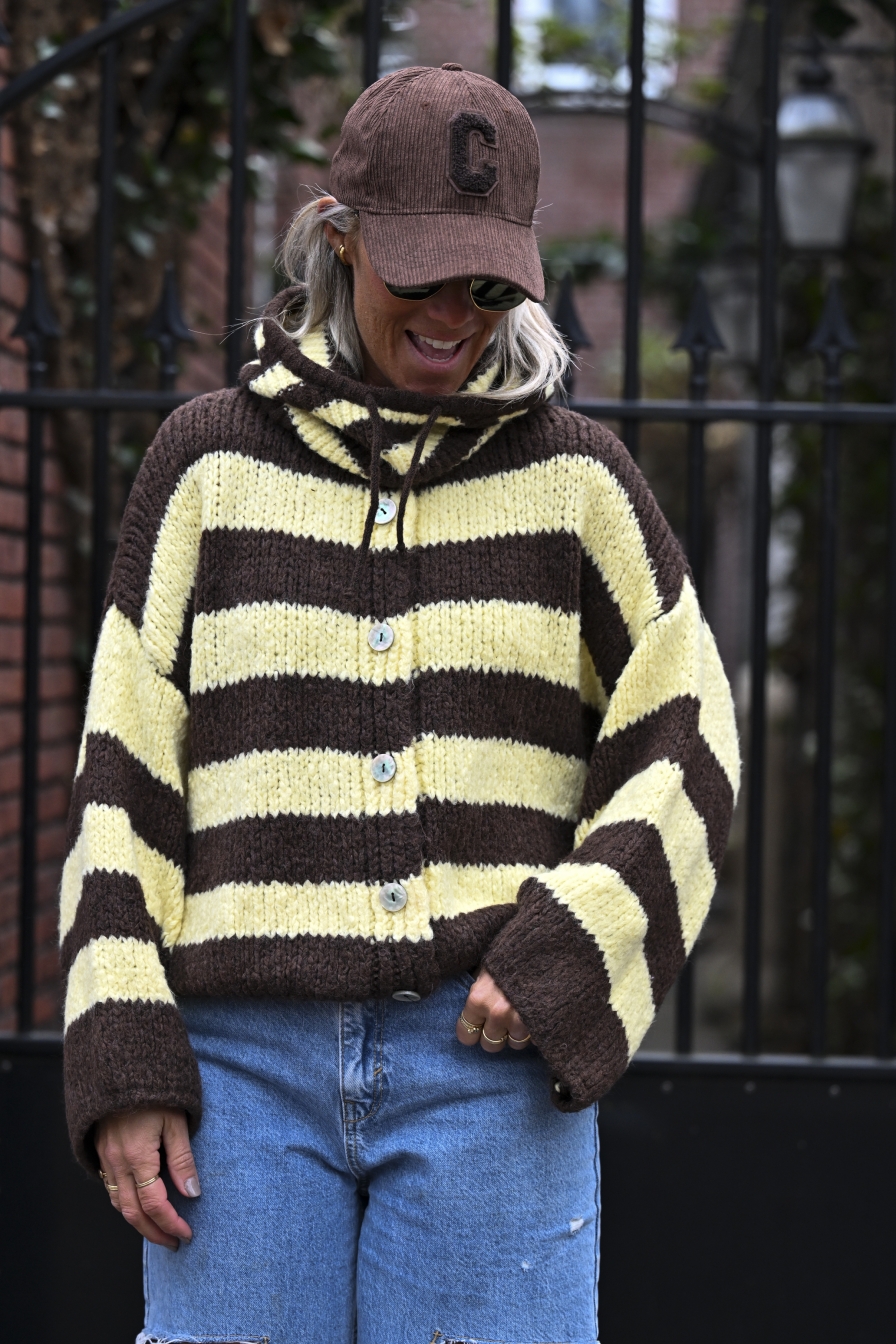 Striped Vest Mimi Bruin - Geel