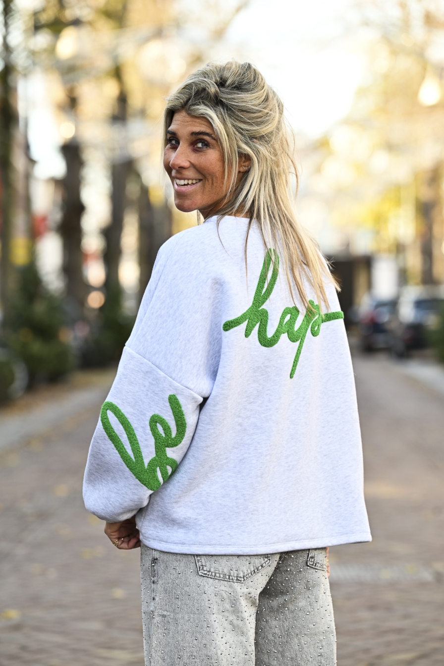Sweater Be Happy Groen
