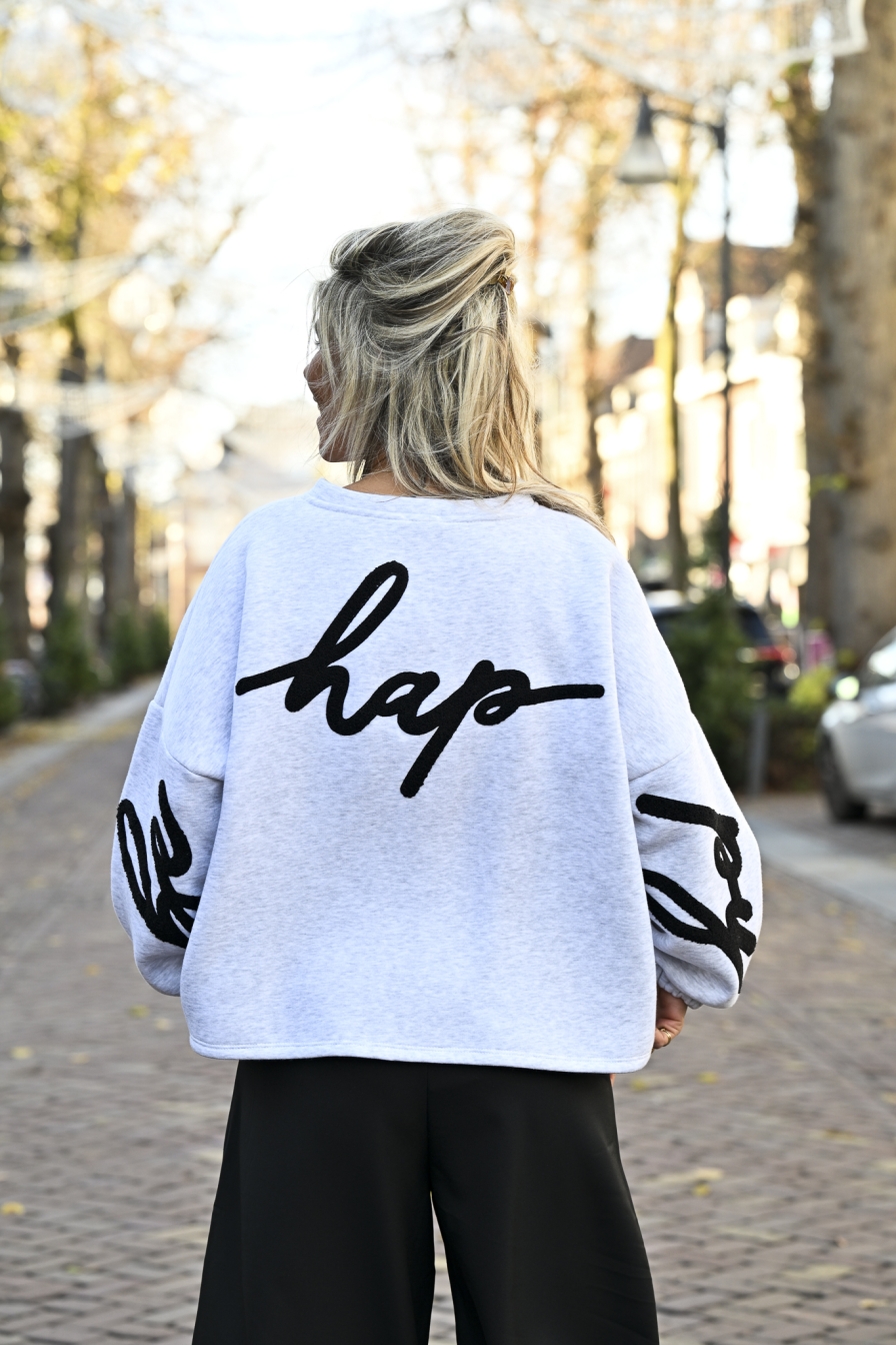 Sweater Be Happy Zwart