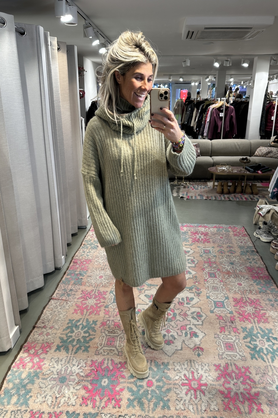 Trui-jurk Sophia Khaki Groen