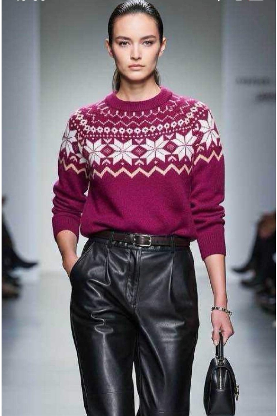 Kerst Trui 2025 Paars/Aubergine