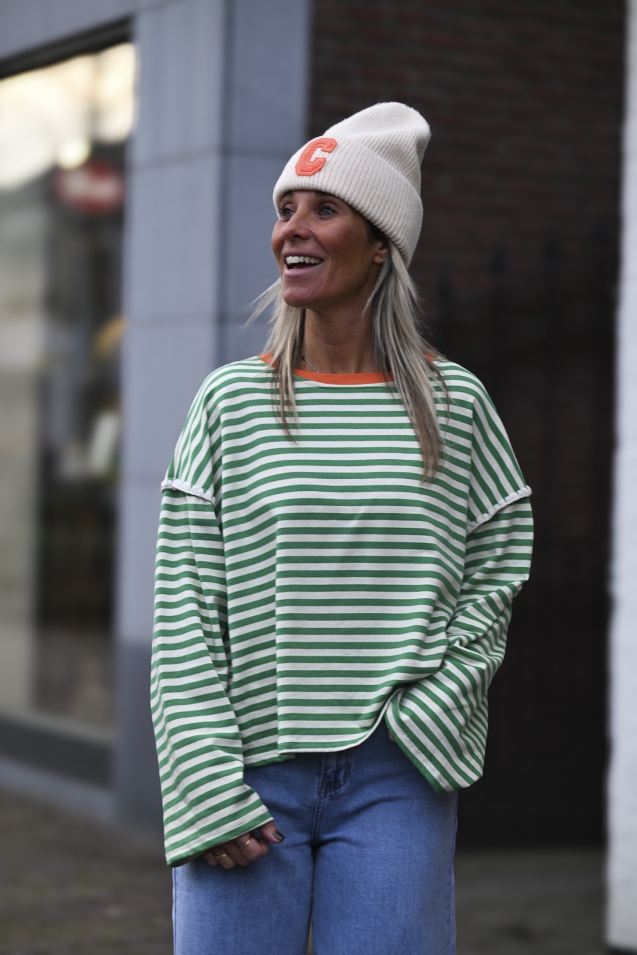 Sweater Kaat Groen-Beige