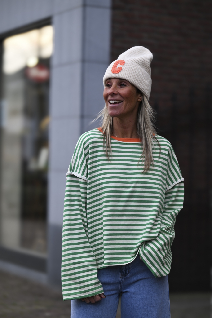 Sweater Kaat Groen-Beige