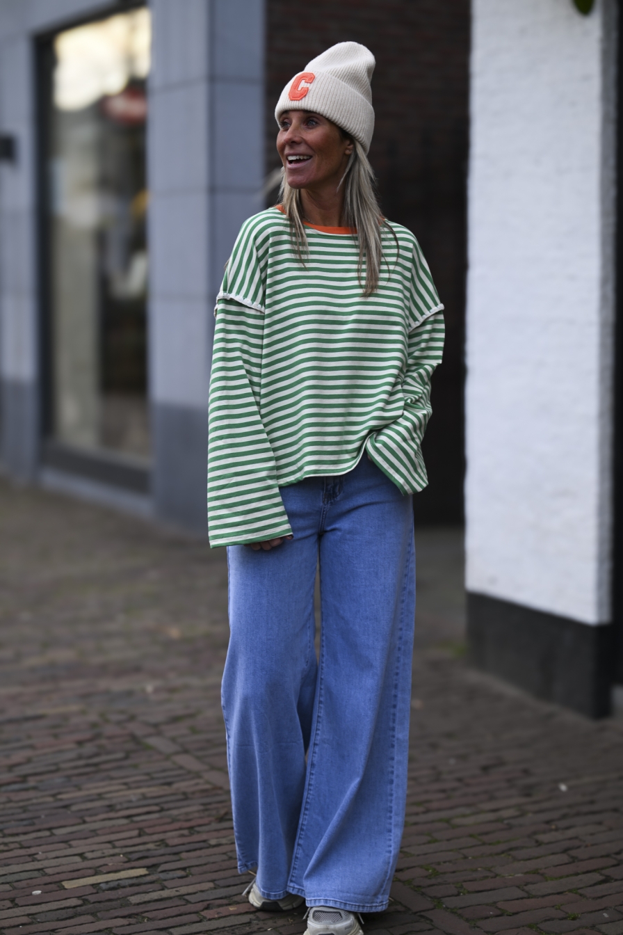 Sweater Kaat Groen-Beige