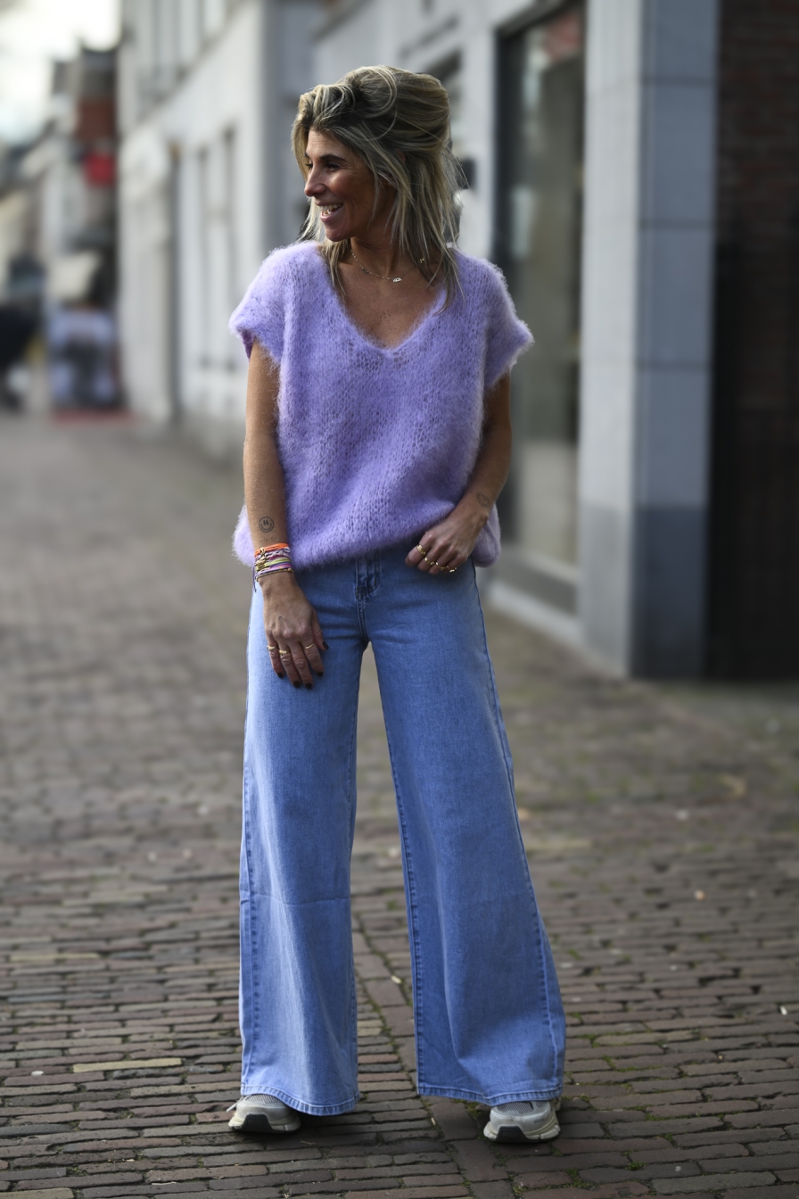 V-Hals Mohair Spencer Lila