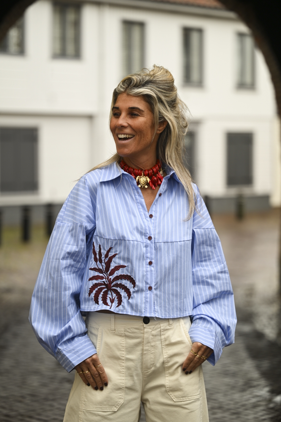 Cropped Palm Blouse