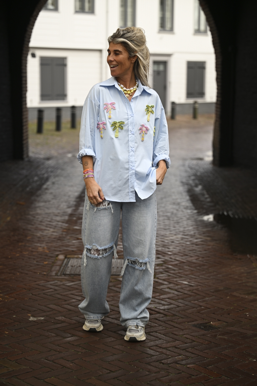 Palm Blouse Lichtblauw