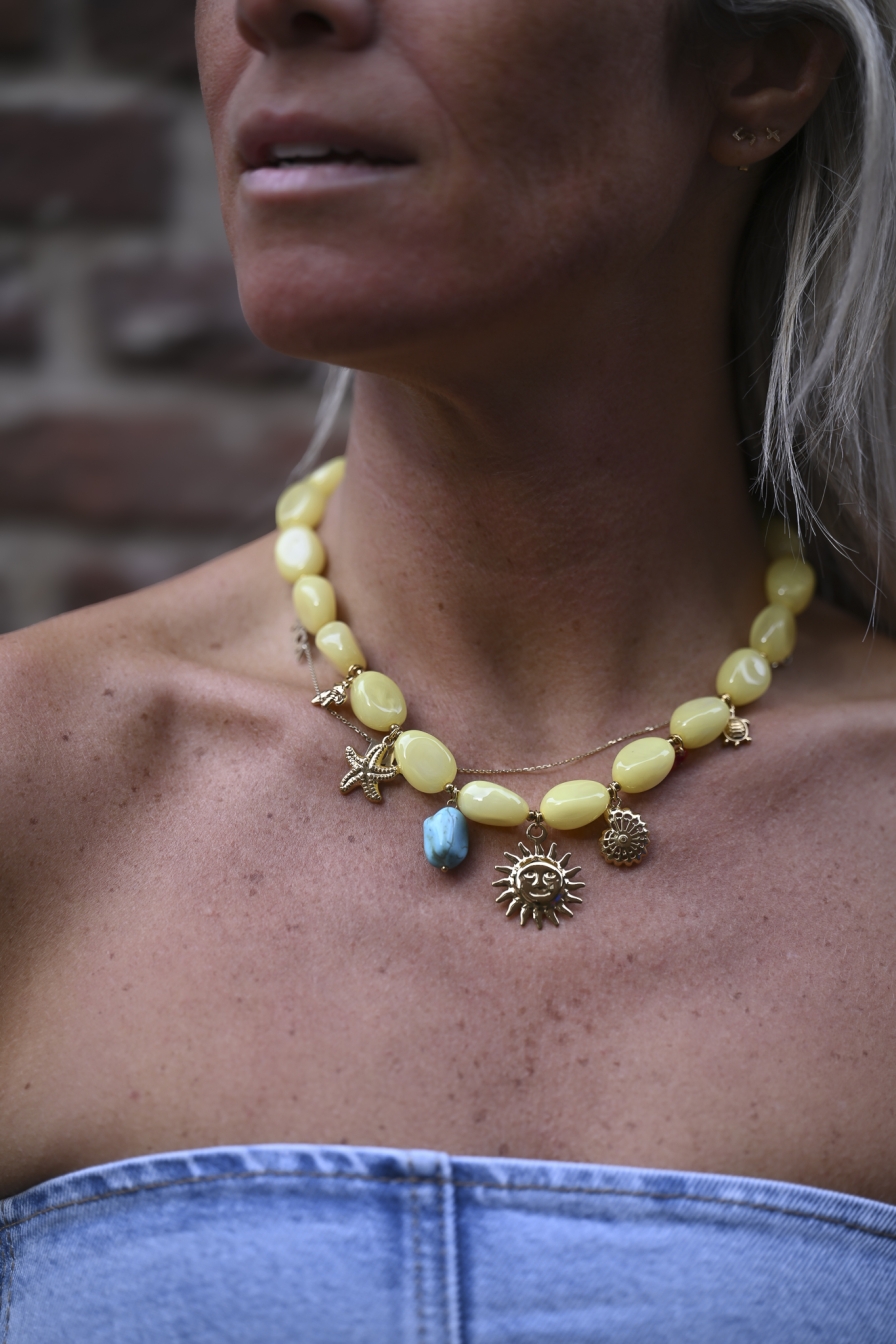 Ibiza Ketting Bedeltjes Geel