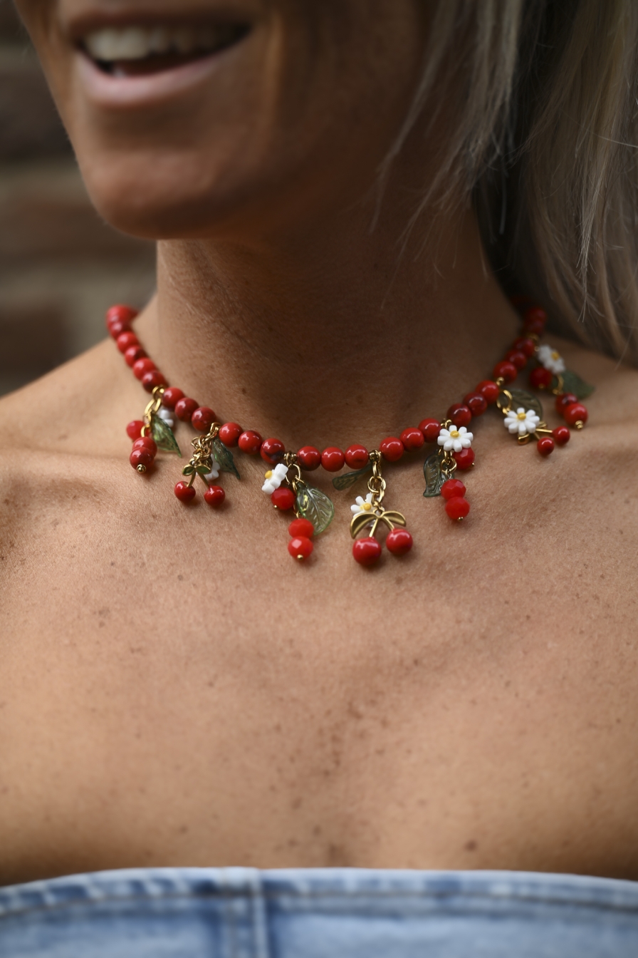 Ibiza Ketting Bedeltjes Rood