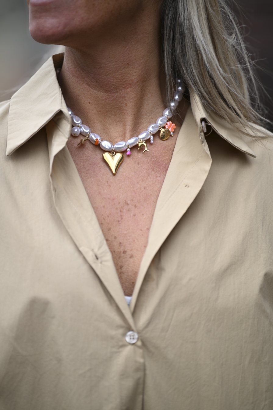 Ketting Golden Heart Beige