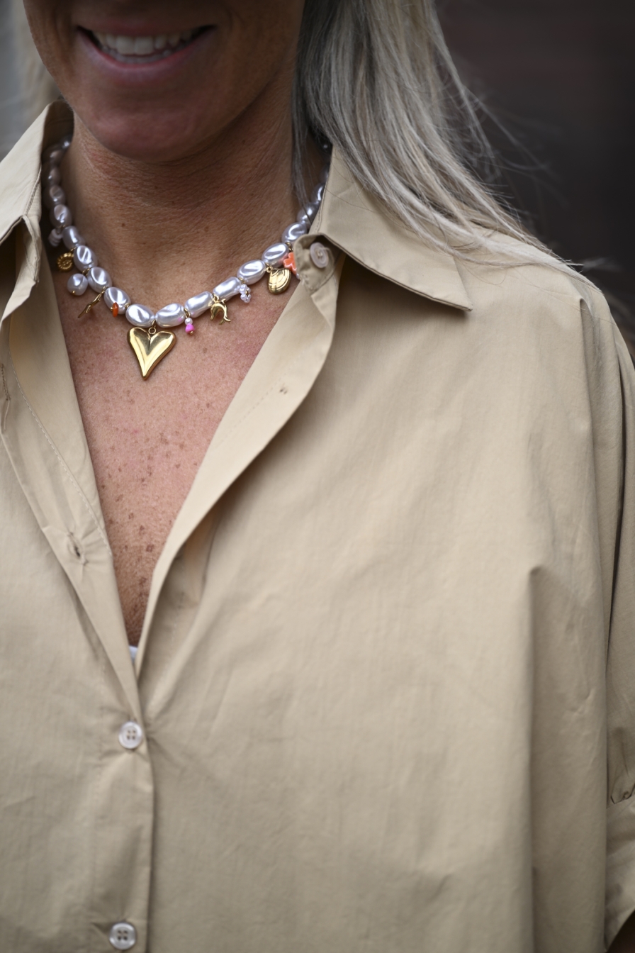 Ketting Golden Heart Beige